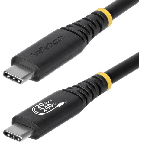 StarTech.com Cavo USB4 da 2m, Cavo USB-C Certificato USB-IF, 20 Gbps, PD EPR 240W, DP 1.4 4K 120Hz, Cavetto Tipo-C con guaina in TPE