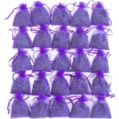 Bag of 25 sachets of dried lavender flowers Lavender sachets for drawers and cupboards (1/5)