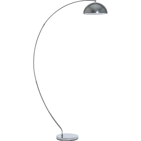 Lampada da Terra Metallo argentato 188 cm Arco base cromata Moderna Kama (1/5)