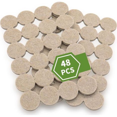 25 mm Premium-Filzgleiter für Stuhlbeine – Rund – Selbstklebende Möbeluntersetzer – Möbelfilz – Kratzfester Filz – Schalldämpfend, selbstklebend (1/5)