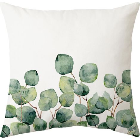 Taie D'oreiller - 45 x 45 cm - Imprimé Feuillage Tropical - Polyester Résistant À L'eau - Pour Extérieur Jardin Terrasse Intérieur Canapé Chaise - 1 Pièce (1/5)