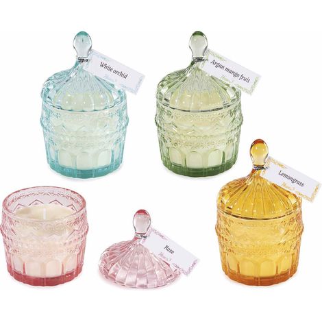 Set 4 Candele Profumate in Vetro con Coperchio per Casa e Regalo (1/3)