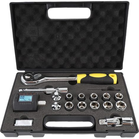 Compteur de torsion numérique 135N·m, écran LCD, adaptateur 1/2 pouces, testeur et jeu de clés pour Automobile, vélo, moto (1/5)