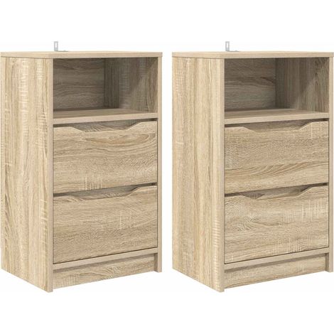 Maison Exclusive - Mesas de noche 2 uds. Roble Sonoma 40 x 30 x 4 (1/5)