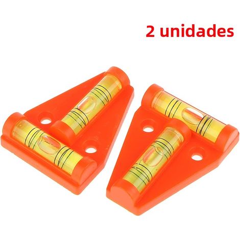 Lot de 2 niveaux à bulle miniatures en forme de T, instrument triangulaire, outil de mesure en plastique avec bille en mousse (1/4)