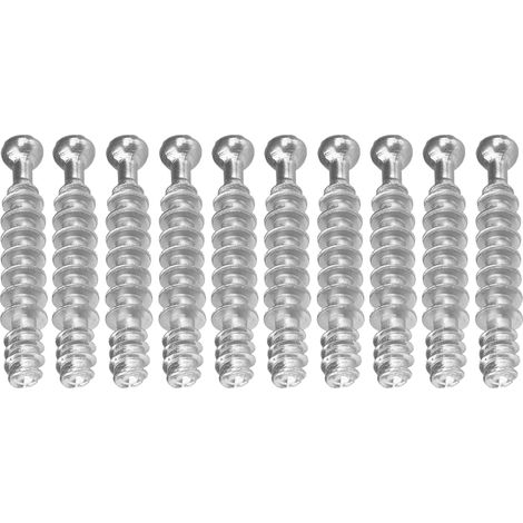 10x goujon ferrure raccord d'assemblage rastex panneau meuble acier zingué, 24mm