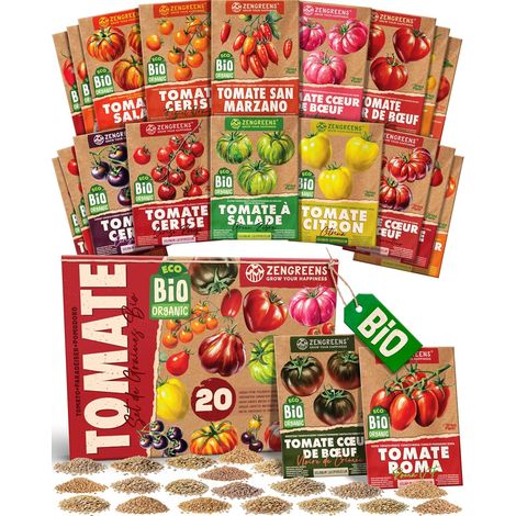 Kit de Graines de Tomate bio - 20 variétés anciennes - Semences (1/5)