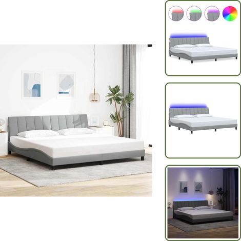 Matratze - vidaXL Bettgestell ohne Matratze "Hanko" Hellgrau 200x200 cm Stoff - Stoffbett (1/5)
