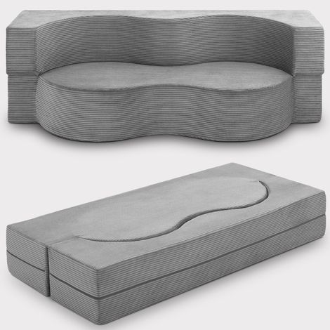 Canapé d'appoint Leova 200 x 90 x 30 cm, gris clair (1/5)