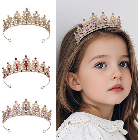Kronenförmiges Haarband, Accessoires für Brautkleider, weiße Kristallkrone, Krone aus einer Legierung (1/2)