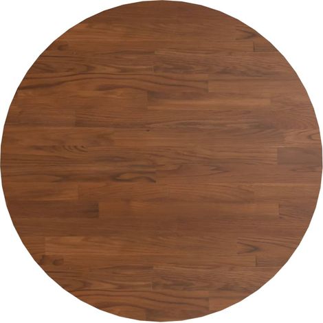 Dessus de table  Dessus de bureau  Plateau de table rond Marron foncé Ø60x1,5cm Chêne massif traité