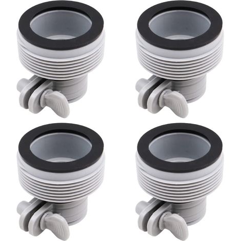 Kit d'adaptateurs de tuyau pour améliorer les pompes filtrantes et le système d'eau salée de 3,2 cm à 3,8 cm pour piscine Intex (lot de 4) (1/5)