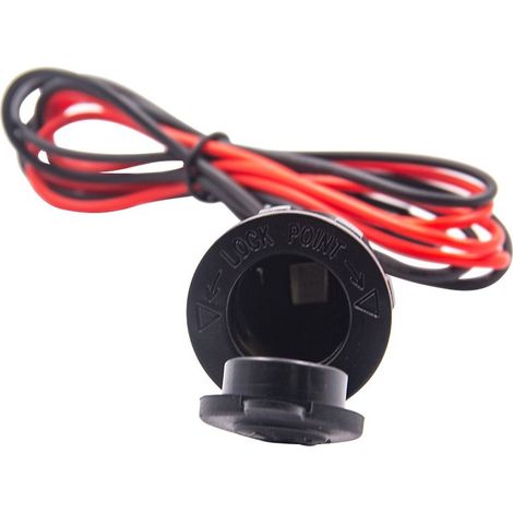 12V waterproof car cigarette lighter socket with 60CM cable for car, boat, motorcycle, and tractor power sockets. (1/4)