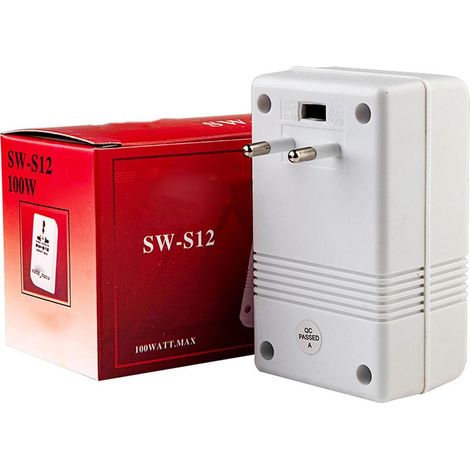 SW S12 – Dualspannungstransformator 110 V/220 V, 100 W Reiseadapter, Stromwandler für Kleingeräte, EU-Stecker (1/5)