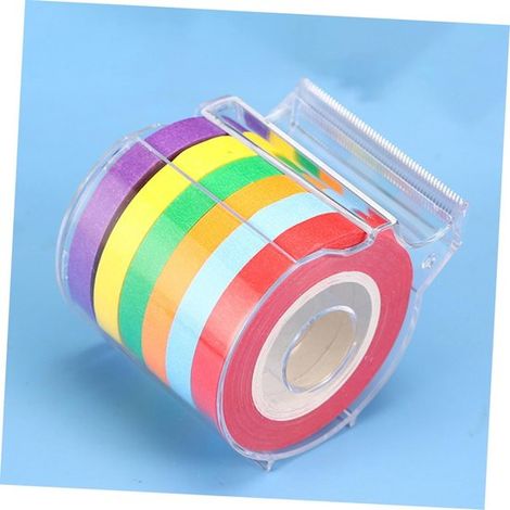 Dispensadores de cinta adhesiva - Soportes para cinta adhesiva - Organizador de escritorio - Transparente y elegante - 2 piezas - Transparente (1/5)
