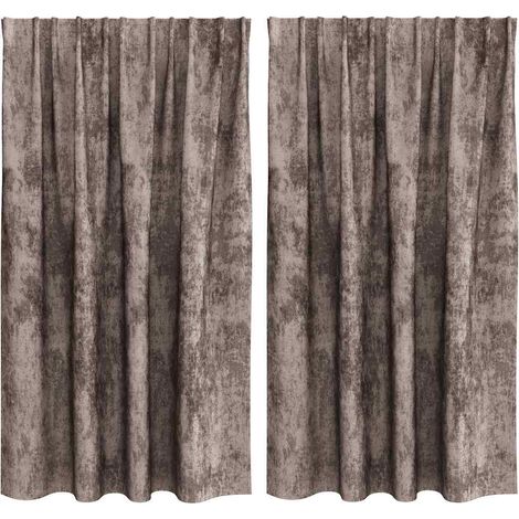 Rideaux en velours 2 pcs Cappuccino 140 x 140 cm Velours (1/5)