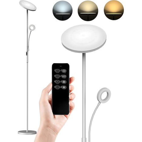 Lampadaire liseuse LED dimmable 30W – 3 températures de couleur 3000K-6000K – Télécommande et contrôle tactile – Hauteur 180 cm – Design moderne – Anten
