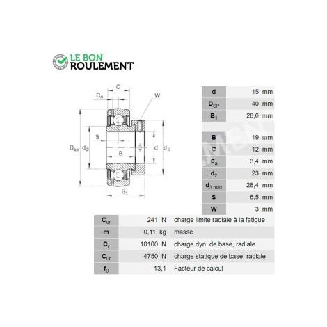 Roulement de palier GRAE15-NPP-B-INA