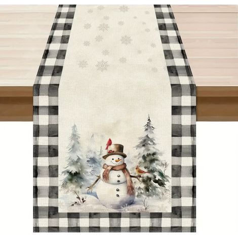 Chemin de table pour fêtes, décoration de table de cuisine, nappe, couvre-table basse - 180 x 30 cm (polyester) - 8