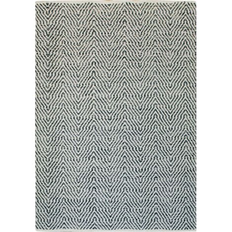 Tapis Rayé Fait Main "Aperitif" Gris 160 x 230 cm (1/4)