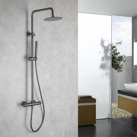 LOMAZOO Systèmes de douche Lynn, douche à effet pluie, acier