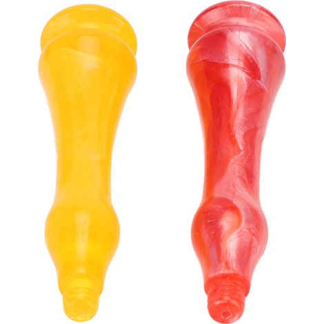Manche de remplacement pour tampon en résine, poli brillant, universel, lot de 2, rouge et jaune, pour projets DIY et sceau de cire (1/5)