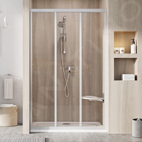 Ravak Supernova - Porte de douche en trois parties ASDP3-120, 117-121 cm, verre satiné/clair 00VG0UR2Z1 (1/5)