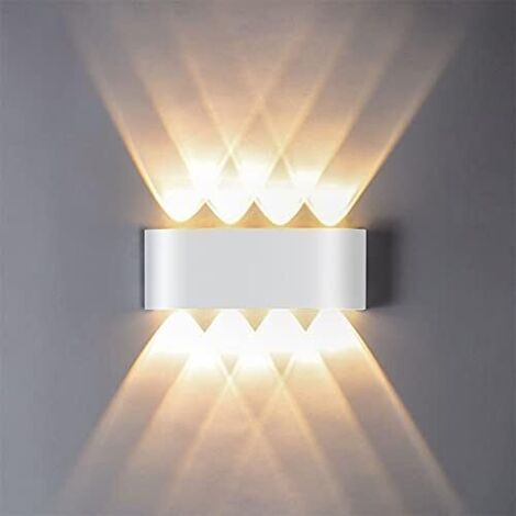 8W LED Wall Light, 3000K Warm White Light, IP65 Waterproof Wall Light, Modern Aluminum LED Light, Available Indoors and Outdoors (1/5)