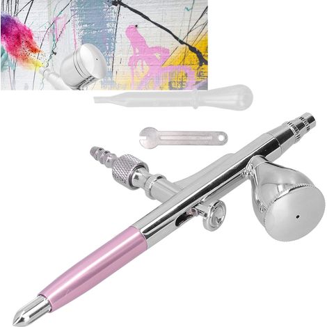 Kit pistolet à peinture aérographe G1/8, ensemble d'art pour la peinture, le modélisme et la décoration intérieure, rose (1/5)