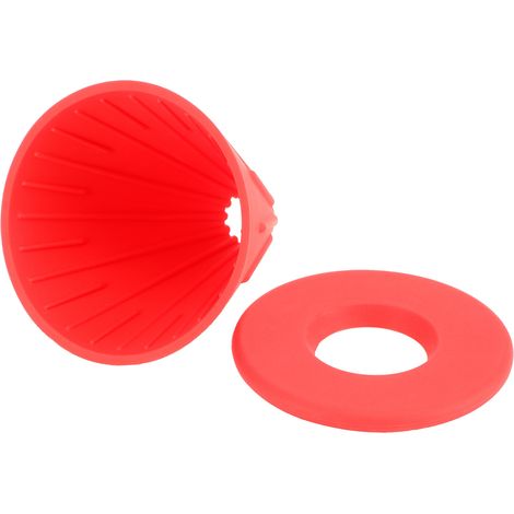 Ortviai Filtre à café réutilisable en résine silicone rouge – Drippers manuel pour maison et extérieur (1/4)