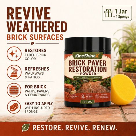KineShineX Tile Paving Restoration Powder 80g, Outdoor Garden Tile Fading Renewal Care Powder (1/5)