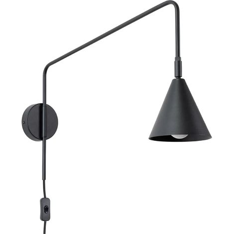 [GEBRAUCHT] B-Ware Wandleuchte Wandlampe Lys Schwarz Stahl Stecker E14 Led Leuchte Mit Schalter