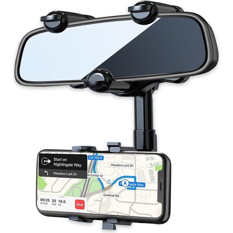 Drehbarer Und Einziehbarer Handyhalterung Auto, Multifunktionaler Rückspiegel Handyhalterung, Handyhalterung Auto Spiegel (1/4)