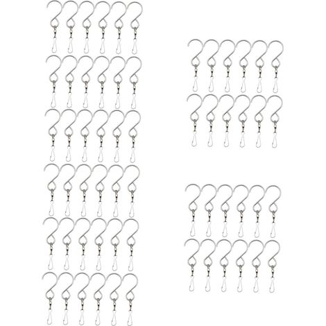 60 Stücke Edelstahl Hängende Windspiel Haken Drehbare Clips