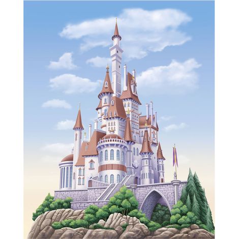 Komar Wandtapete - Disney Princess Belle Castle - 250 x 200 cm - Vlies - für Kinderzimmer (1/3)