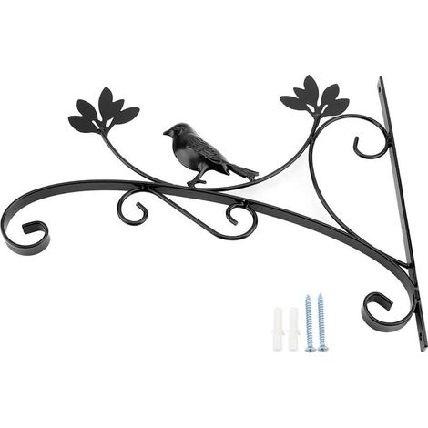 Gancio per piante in ferro, appendiabiti da parete in ferro per piante, gancio per vasi di fiori per casa, patio, prato, decorazioni da giardino, mangiatoie per uccelli (1/5)