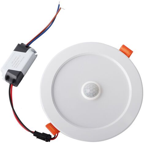 RHG 12W AC85265V LED Plafonnier Downlight Capteur de Corps Humain Lampe Encastrée pour Intérieur Intérieur (Blanc Pur 6000K) (1/5)