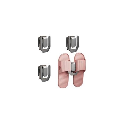 Lot de 4 étagères à chaussures murales sans perçage en acier au carbone pour salle de bain, chambre, dressing ou couloir