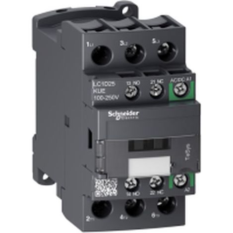 Contactor 3P SCHNEIDER 440V 25A 100-250V AC, ideal para control de motores.