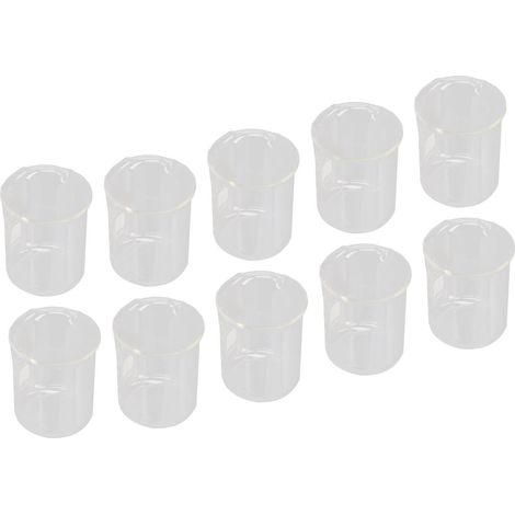 10 Pièces Bécher en Verre 150ml Équipement de Laboratoire Scientifique pour Expériences et Enseignement (1/5)