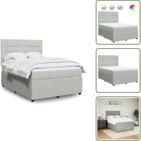 Sommier à lattes de lit et matelas Gris clair 160x200cm Velours - Sommier À Lattes De Lit - Sommiers À Lattes De Lit - Lit - Meuble De Chambre À Coucher (1/5)