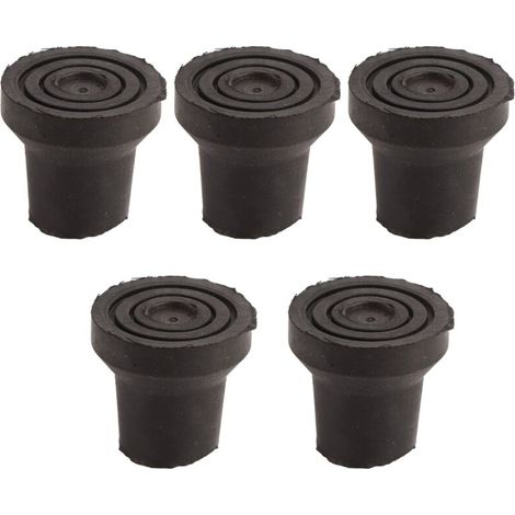 5 Pièces Embouts de Béquille Médicale 16mm avec Joints Métalliques, Noirs pour Canne (1/5)