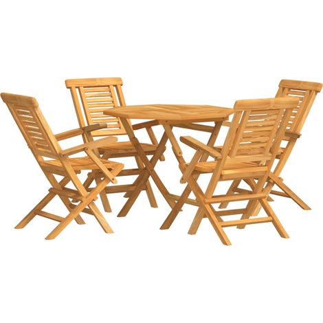 Maison Exclusive - Set da Pranzo per Giardino 5 pz in Legno Massello di Teak