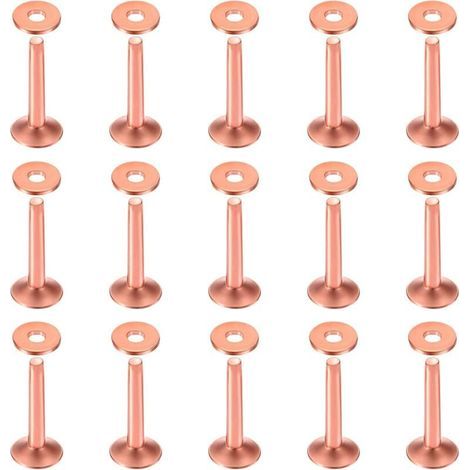 Lot de 50 rivets et fraises en cuivre de 10 × 3,3 × 19 mm pour ceintures, portefeuilles, colliers, produits en cuir, loisirs créatifs (1/4)