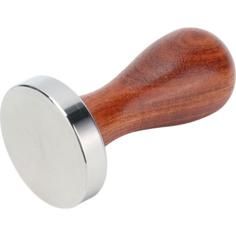 Tasseau de tige plate, accessoires expresso, barista, presse à café 53mm en acier inoxydable avec manche en bois, tasseur à café en acier inoxydable, niveleur doseur (1/5)