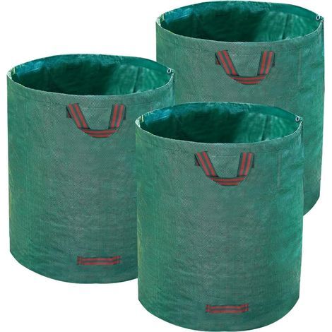 reno – Gartensack mit – Set aus 3 Grünschnittsäcken à 300 Liter (H 84 cm, D 67 cm), großer Gartensack mit Griff, wasserdicht. (1/3)