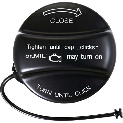 Bouchon de réservoir avec sangle de maintien compatible avec BMW E39, E46, E60, E61, E84, E87, E90, E92, X3, X5, MINI, remplacement de bouchon de réservoir 16117222391, 16117470341 (noir) (1/5)