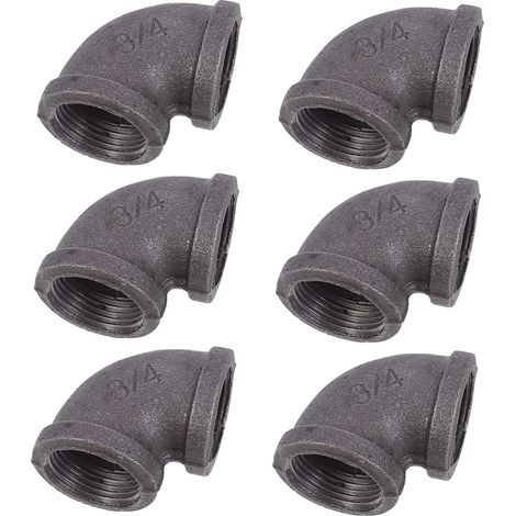 Raccord de Tuyau Coudé en Fer Noir 6 Pièces pour Plomberie  eurs Robustes, Installation et Retrait Faciles, Accessoires Hydrauliques pour Conduites D’eau (1/5)