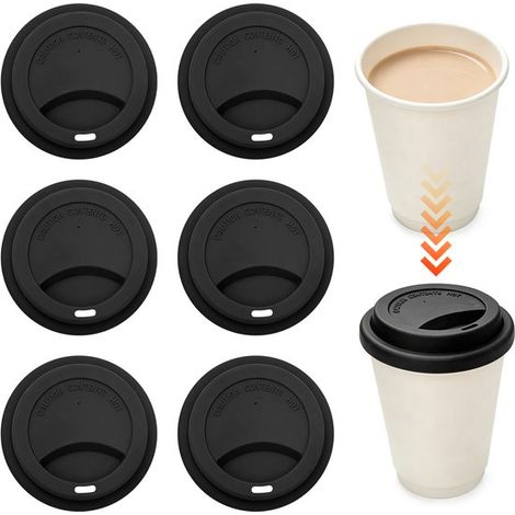 Silikon Trinkdeckel Auslaufsichere Becherdeckel Wiederverwendbare Kaffeebecherdeckel Becherdeckel 6er Pack Himmelblau (1/5)