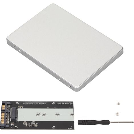 Boîtier adaptateur SSD NGFF M.2 vers SATA 3.0 6Gbps, dissipation thermique élevée, ultra-plat, boîtier pour disque dur 2,5 pouces, argenté (1/5)
